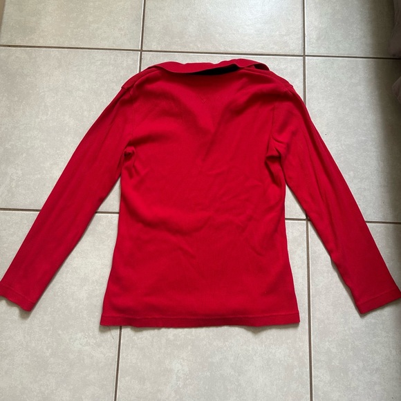 Tommy Hilfiger Red Long Sleeve Polo Shirt - Picture 7 of 8